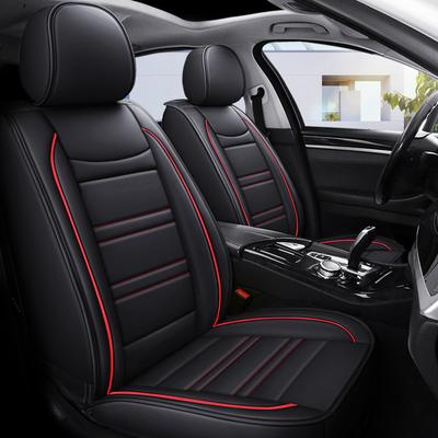 Housse de Siège Auto Premium 1 Place Ensemble Complet Cuir PU Matelassé Protections Avant Coussin pour SUV Camion(Seulement 1 Housse de Siège)