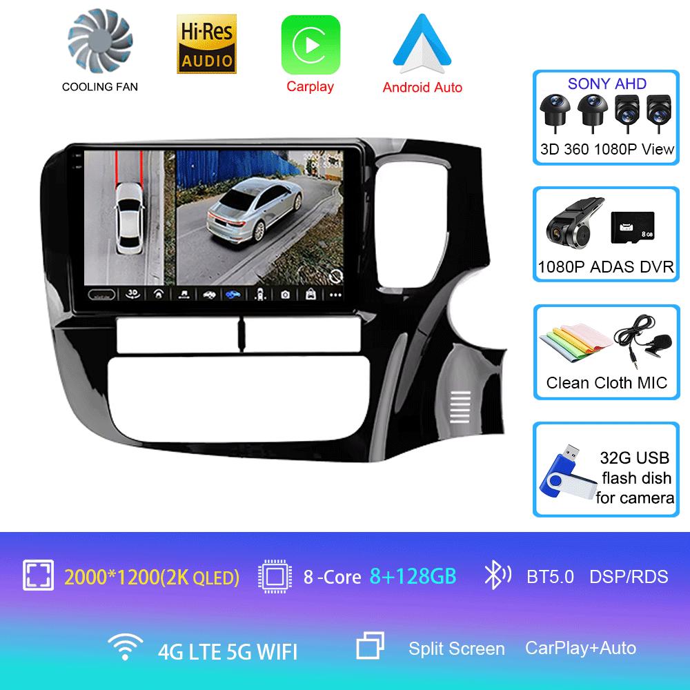 Car Radio Android 14 Carplay For Mitsubishi Outlander 3 GF0W GG0W 2012 2013- 2018 Navigation GPS Multimedia Player Stereo WiF+4G