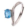 S925 Sterling Silver Natural Topaz Colored Treasure Ring Female Niche Special-Shaped Irregular Trend Design