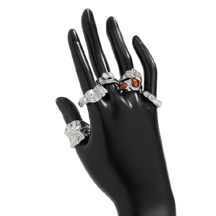 Stylish Geometric Designs Gemstones Rings Craft from Sturdy Metal Materials for a Touch of Elegant and Unique Styles