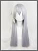 Heat-resistant cosplay wig, "Second Castle" silver-gray, white mesh, long straight, perfect for parties, costumes, and events + 3 bonus items