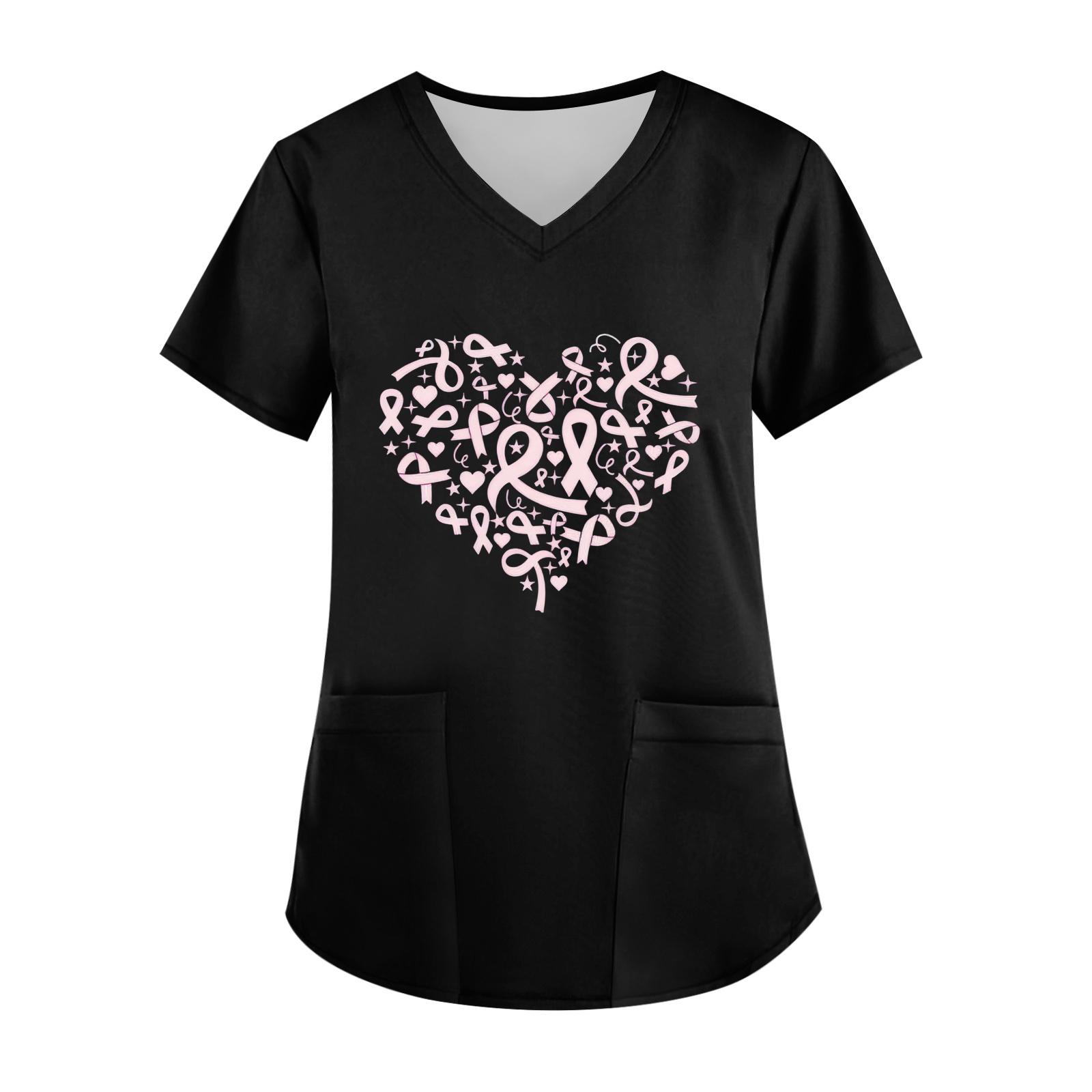 

Женский топ с V-образным вырезом, короткими рукавами, карманом и боковым разрезом M чёрный