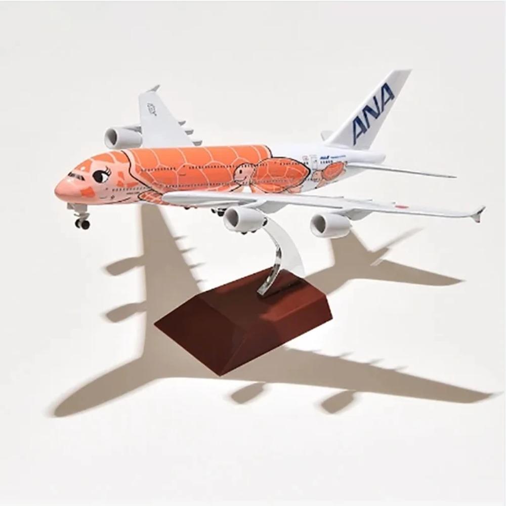 1/400 20cm Air Japan ANA Airlines Airplane Model Toy Green Cartoon Sea Turtle Airbus 380 A380 Airways Metal Alloy Diecast Airplane