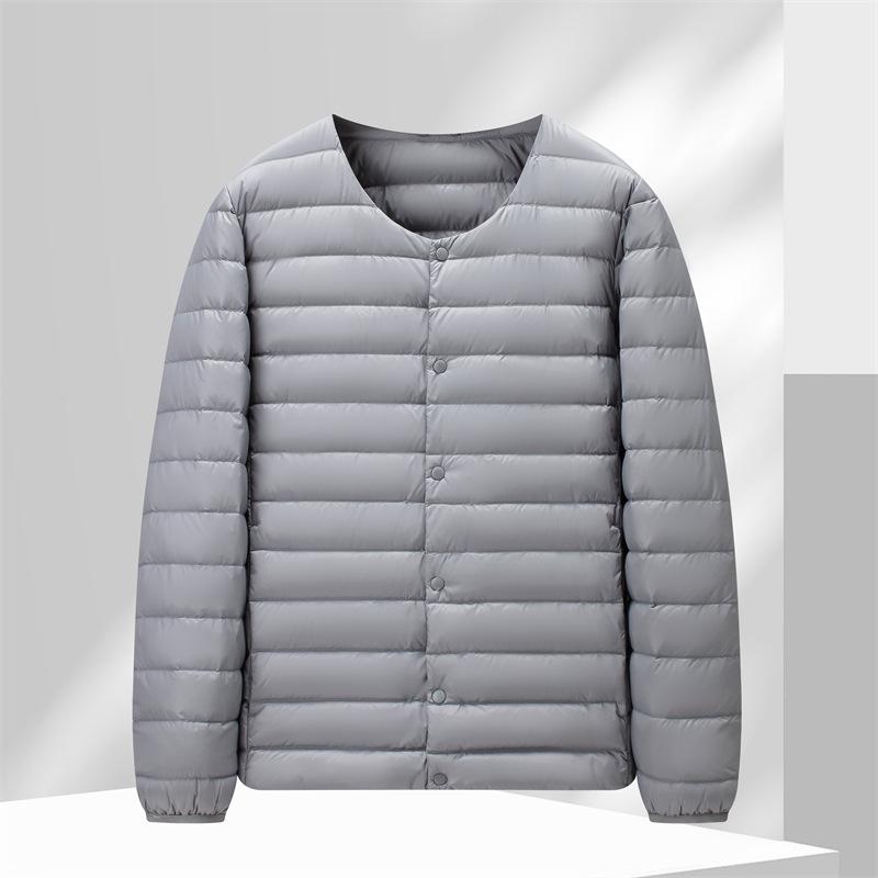 Men s Trendy Lightweight 90% White Duck Down Stand Collar Short Jacket XXXL/190