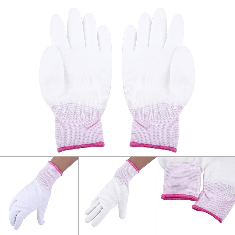 Anti Static Antiskid Glove PU Coated Palm Finger Part for PC Computer Phone (S)