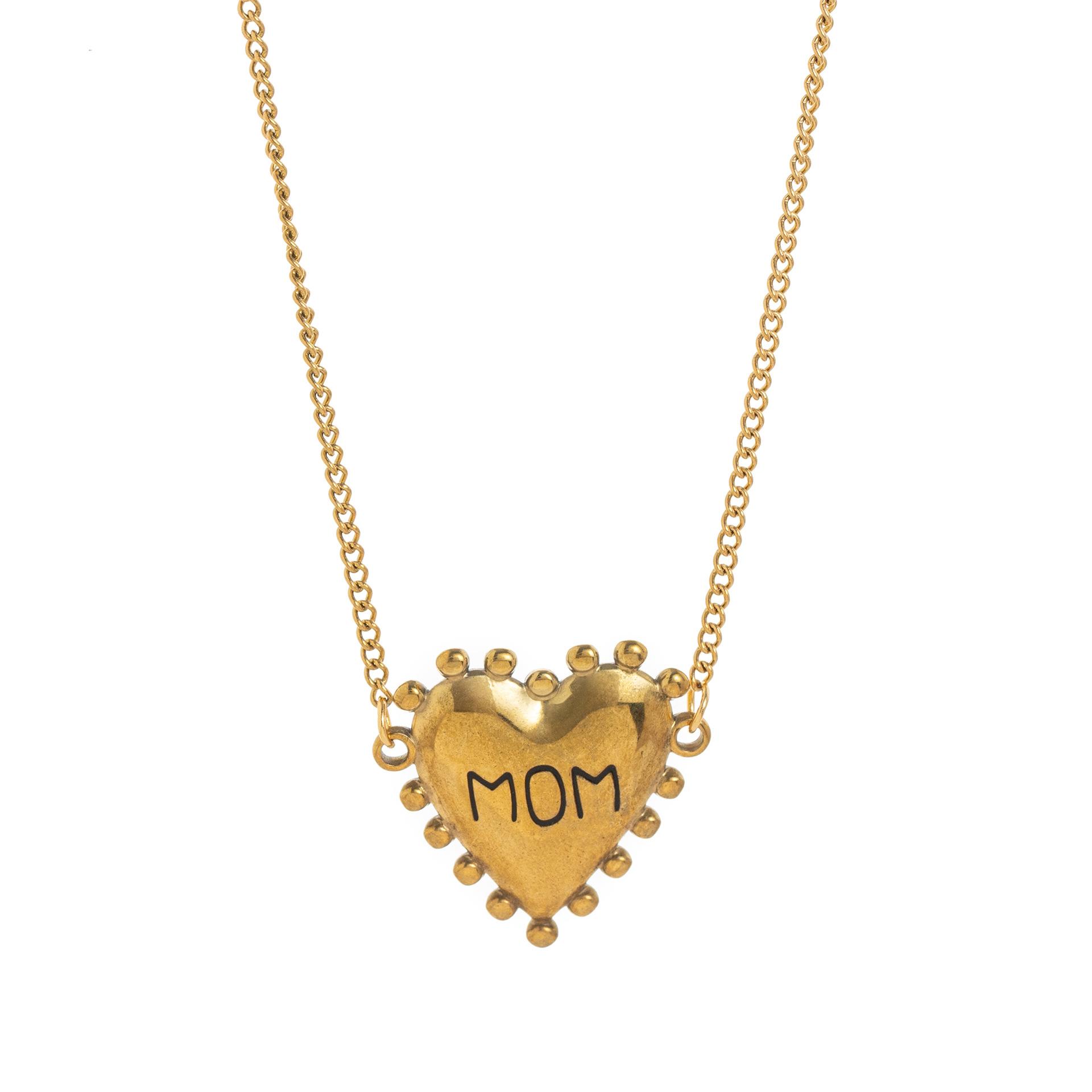 

Adjustable Love Necklace Mom Gift Peach Heart Pendant Flat Clavicle Chain Color Retaining Titanium Steel