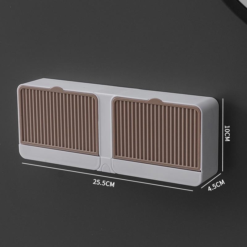 

Креативная настенная мыльница без отверстий с крышкой-сушилкой, двойной решеткой, настенный держатель для мыла, мыльница для ванной комнаты