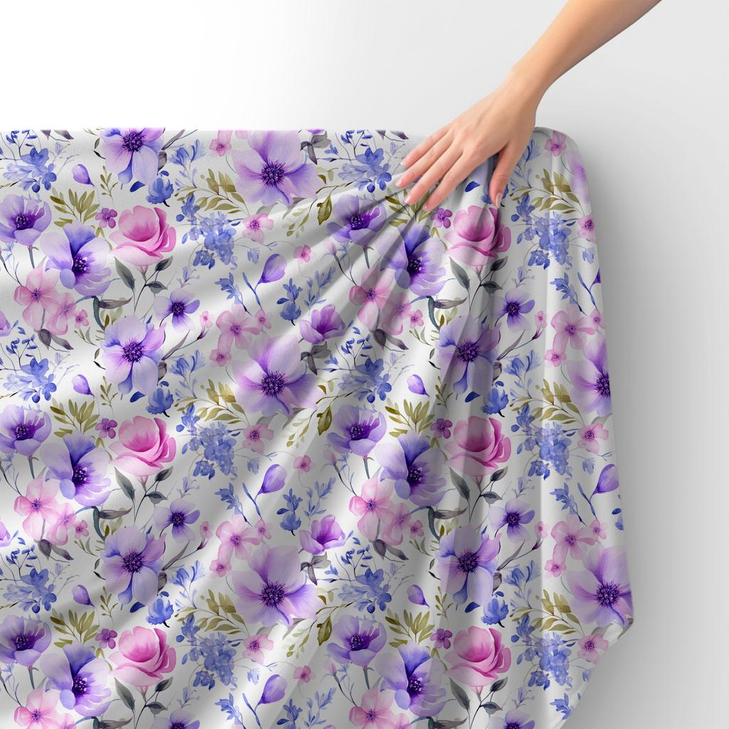 Royal Samt Stoff Polyester Zum Nähen - Motiv Blumen - Rdx2080