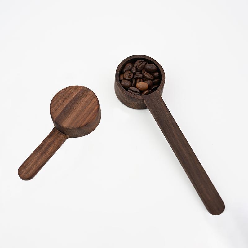 Schwarznuss Massivholzgriff Messlöffel Kaffeepulverlöffel 8/10g Messlöffel Rohholzmaterial Messlöffel