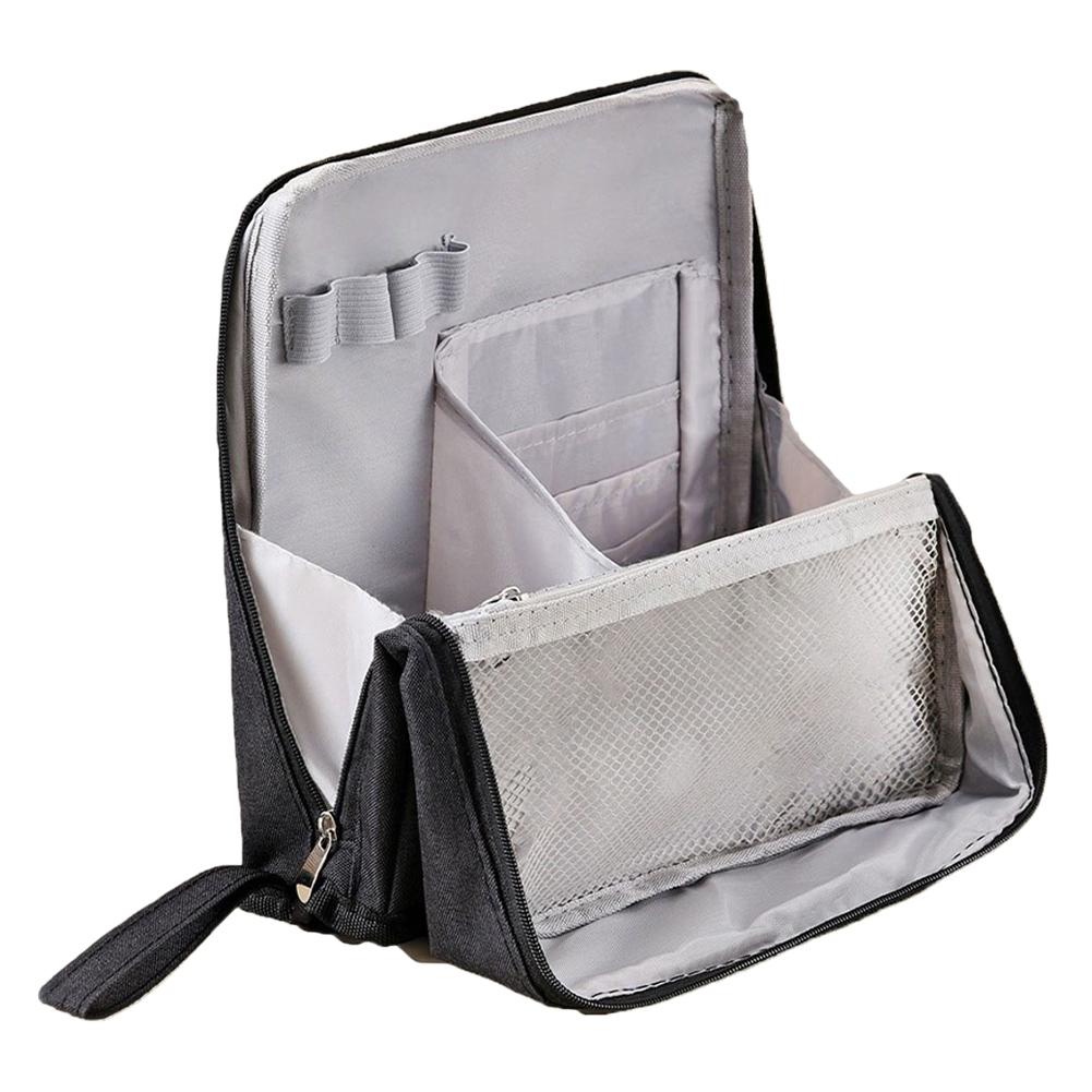 

Портативный кейс для макияжа с отделениями, дорожный органайзер для макияжа, большой вместимости, водонепроницаемая портативная косметичка для женщин чёрный