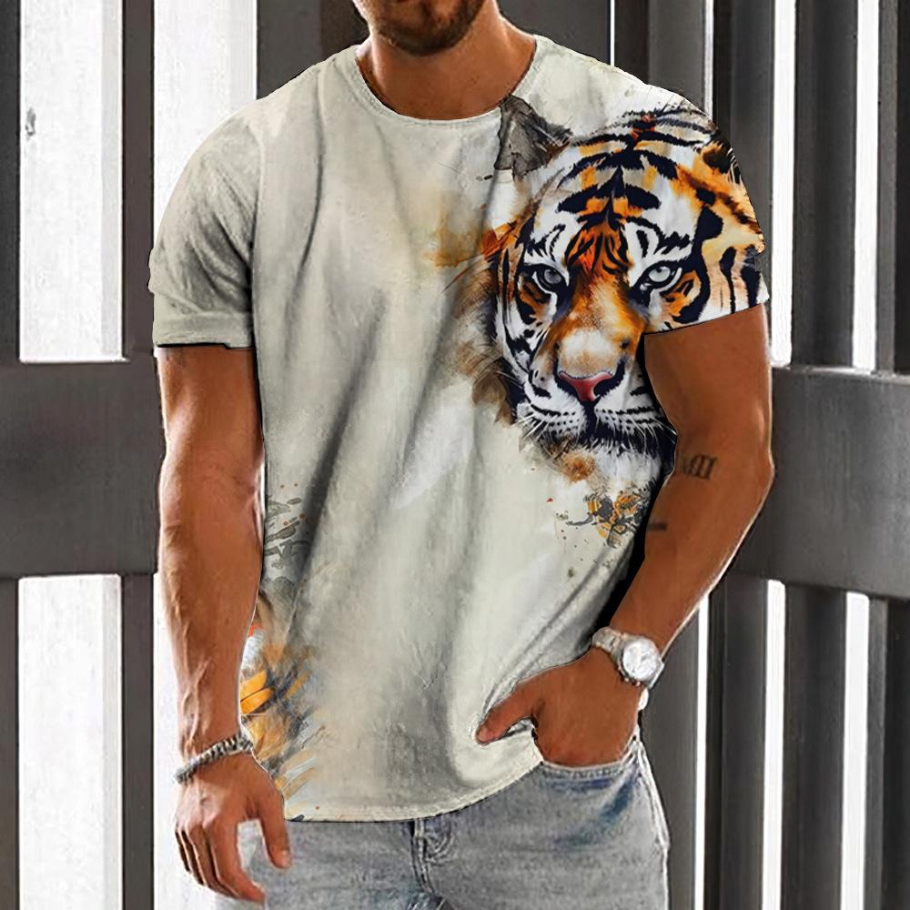

Летняя новинка, 3D цифровая печать, тигр, тай-дай, 3D принт, повседневная мужская и женская одежда с короткими рукавами, топ