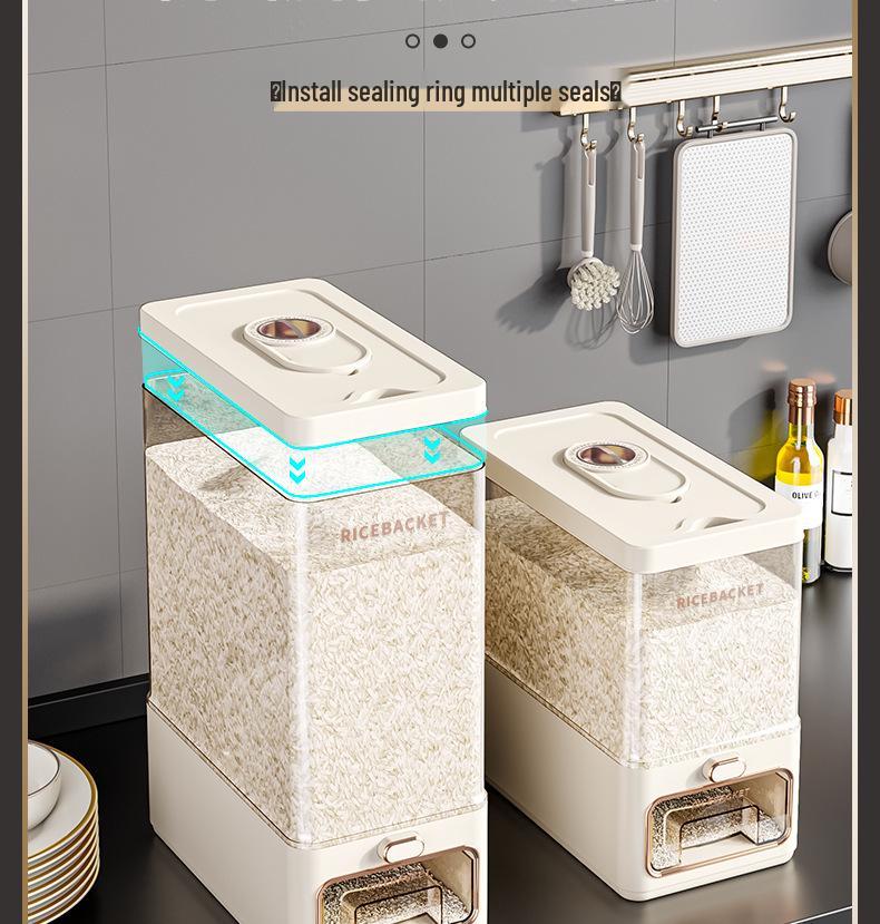 Household Food-Grade Sealed Rice & Flour Storage Container – Insect & Moisture Proof