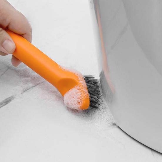 Multifunktions-Reinigungsbürste mit ergonomischem Griff, flexiblen Borsten, kompakter 3-in-1-Rillenreinigungsbürste, Bodenfugen-Reinigungswerkzeug