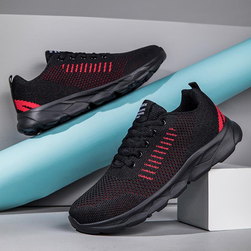 

Новая мужская обувь Настоящие сетчатые кроссовки Мужские дезодорирующие Дышащие Легкие Мягкая подошва Летние кроссовки для бега из летящего трикотажа 36