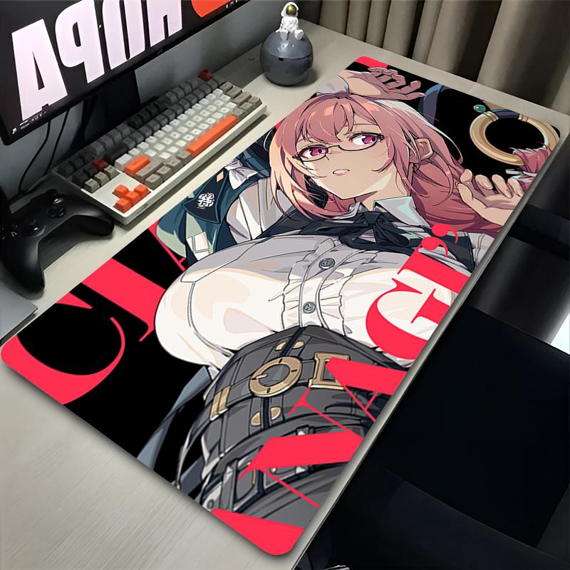 Large Gaming Mouse Pad Zenless Zone Zero Tsukishiro Yanagi kawaii pink Desk Mat Anime E-sports Mousepad Computer Gamer Mausepad