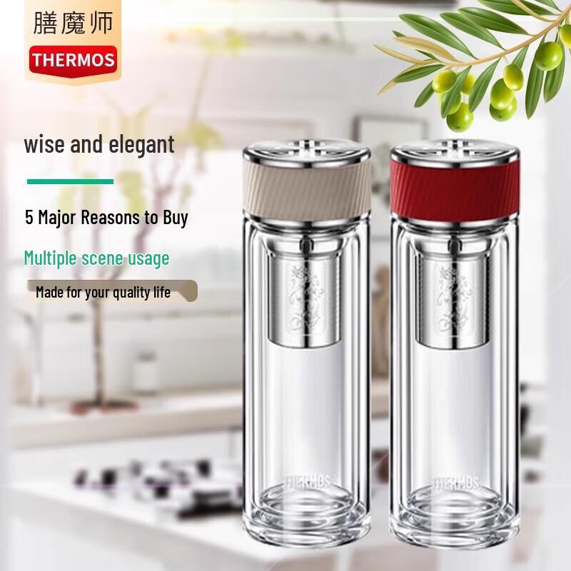 Thermos Double-Wall Glass Tea Infuser Tumbler