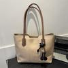 Korean Style Minimalist Bucket Bag Women Faux Leather Tote Shoulder Handbag Large Capacity Commuter Purse