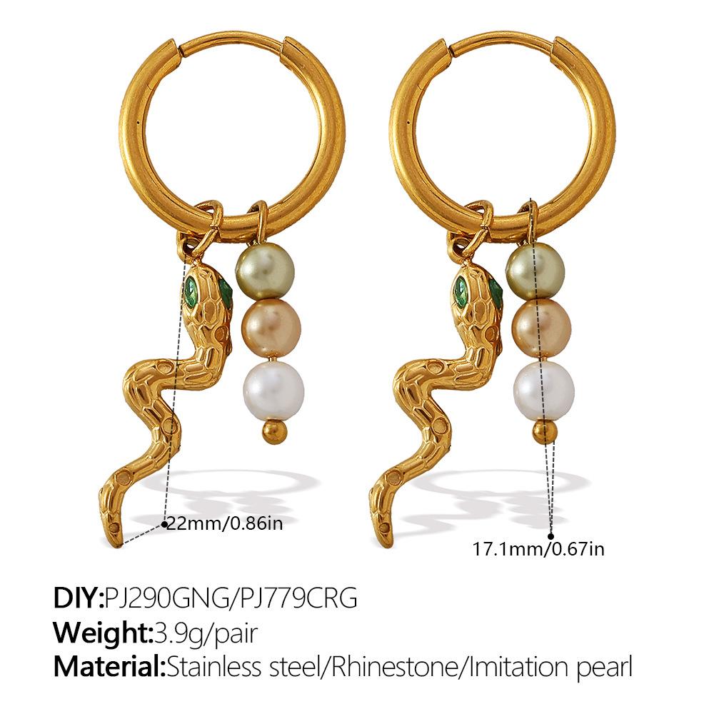 Fashion Multi-Element Diy Earrings Stainless Steel Gold-Plated Light Luxury High-End Earrings Jewelry Women