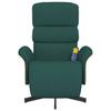 Massage Chair with Footrest Dark Green Fabric
