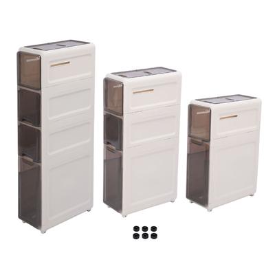 Narrow Storage Cabinet with 6 Wheels Water Proof Slim Drawer Organizer for Bathroom Laundry Small Sp