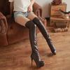 eBay Hot Sale Nightclub Over Knee Boots Thin Heel Waterproof Table Soft Leather  Boots M