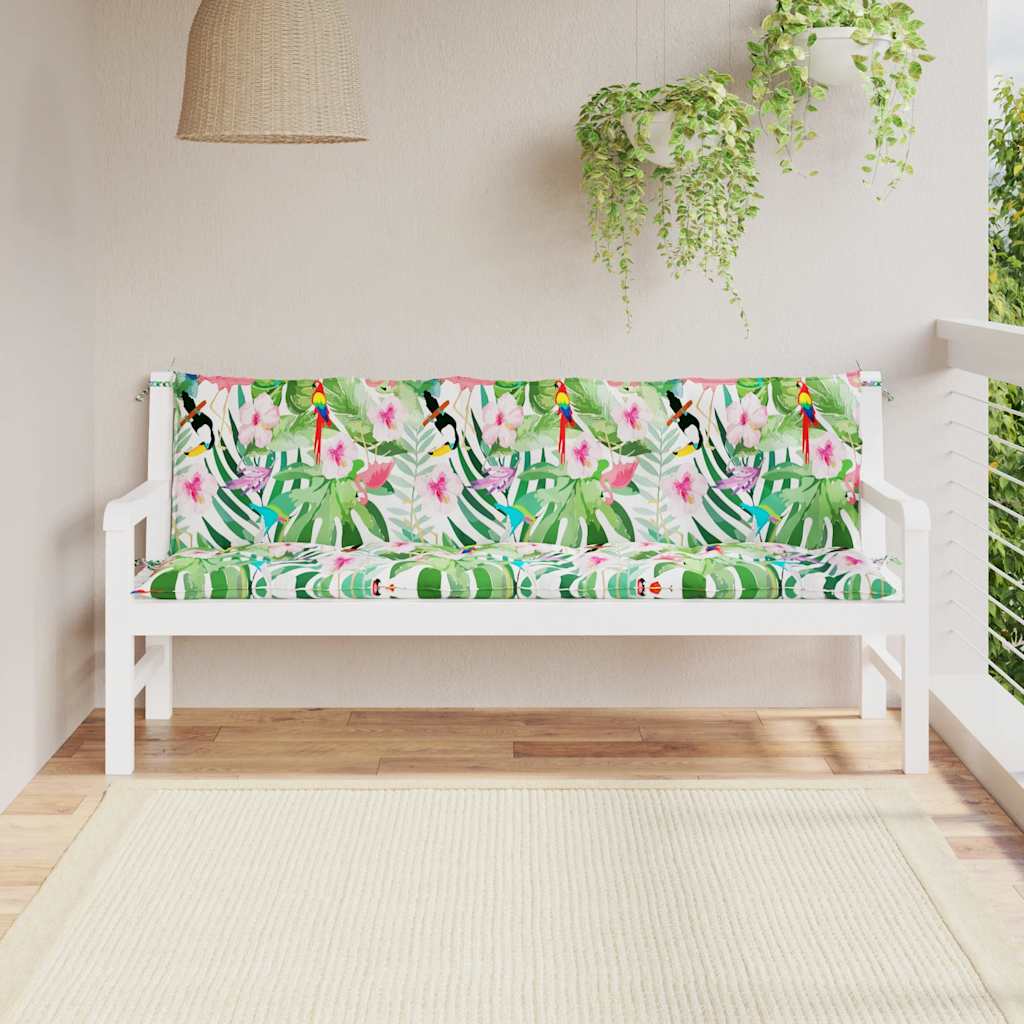 Garden Bench Cushions 2 pcs Multicolored Oxford Fabric