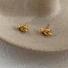 18K Gold-Plated Titanium Steel Knot Stud Earrings: Minimalist, Retro, High-End Design