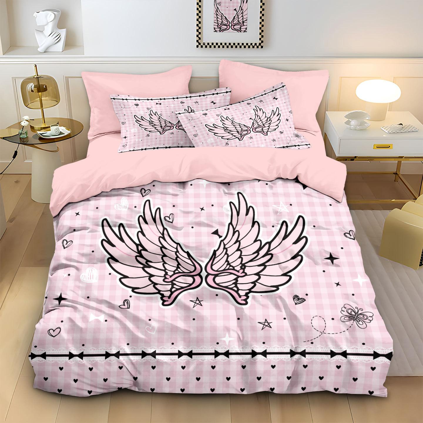 

Bedding Three-Piece Wing 3D Printing Pillowcase Quilt Cover Creative Home Textile Spot 135x200
