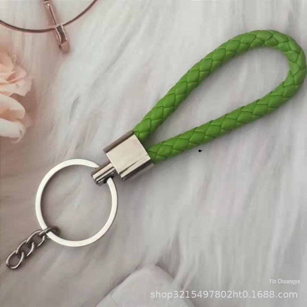 Gevlochten Lederen Touw Sleutelhanger met Poppenhanger - Modieus en Creatief Accessoire