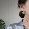 Fan-Shaped Ginkgo Leaf Pearl Tassel Earrings for Women - Light, Luxurious, High-End Statement Pieces