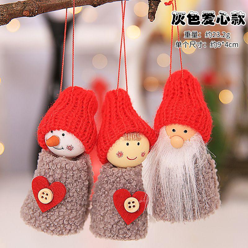New Set Threepiece Doll Gift Christmas Decor Pendant Home Festivals Landscape