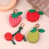 Mini Cherry Fruit Shape Coin Purse Strawberry Cute Pu Leather Pendant Korean Style Keychain Earphone Bag Mini Storage Bag