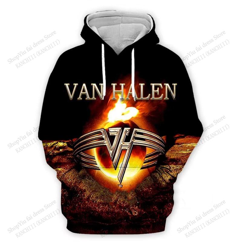 2025 New Rock Hoodie Sweatshirt Van Halen Band 3d Print Hoodie Men Women Fashion Hip Hop Oversized Sports Tracksuit Men Clothes