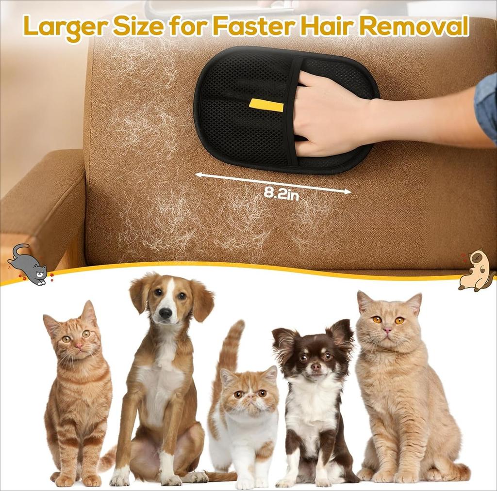 Pet Hair Removal Tool Reusable Static Removal Gloves, Double-Sided Grooming Gloves for Pets, Removes Pet Fur Hair for Carpets