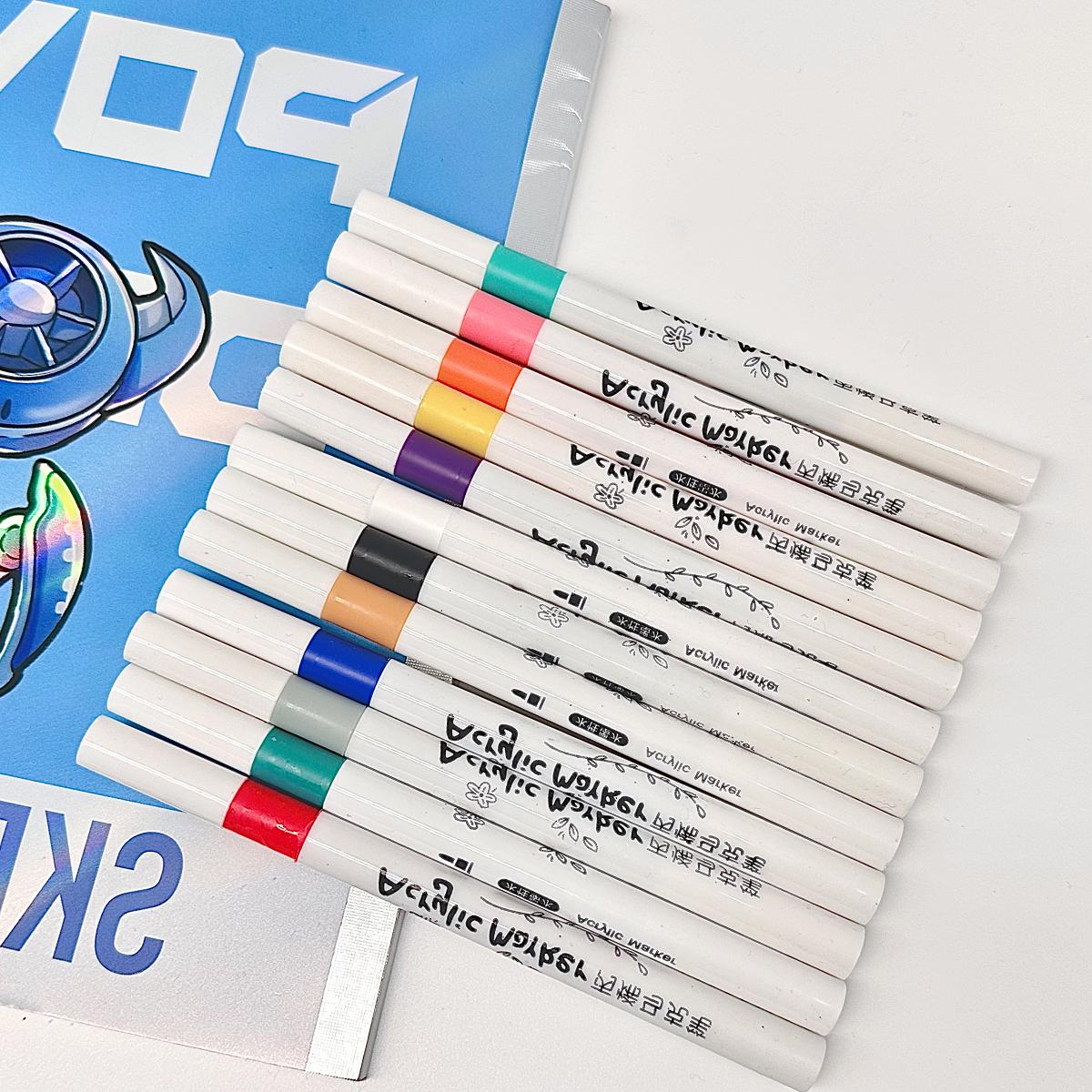 

12 Random Colors Acrylic Paint Markers Set Painting Decoration Craft Tools for Artists And Crafters