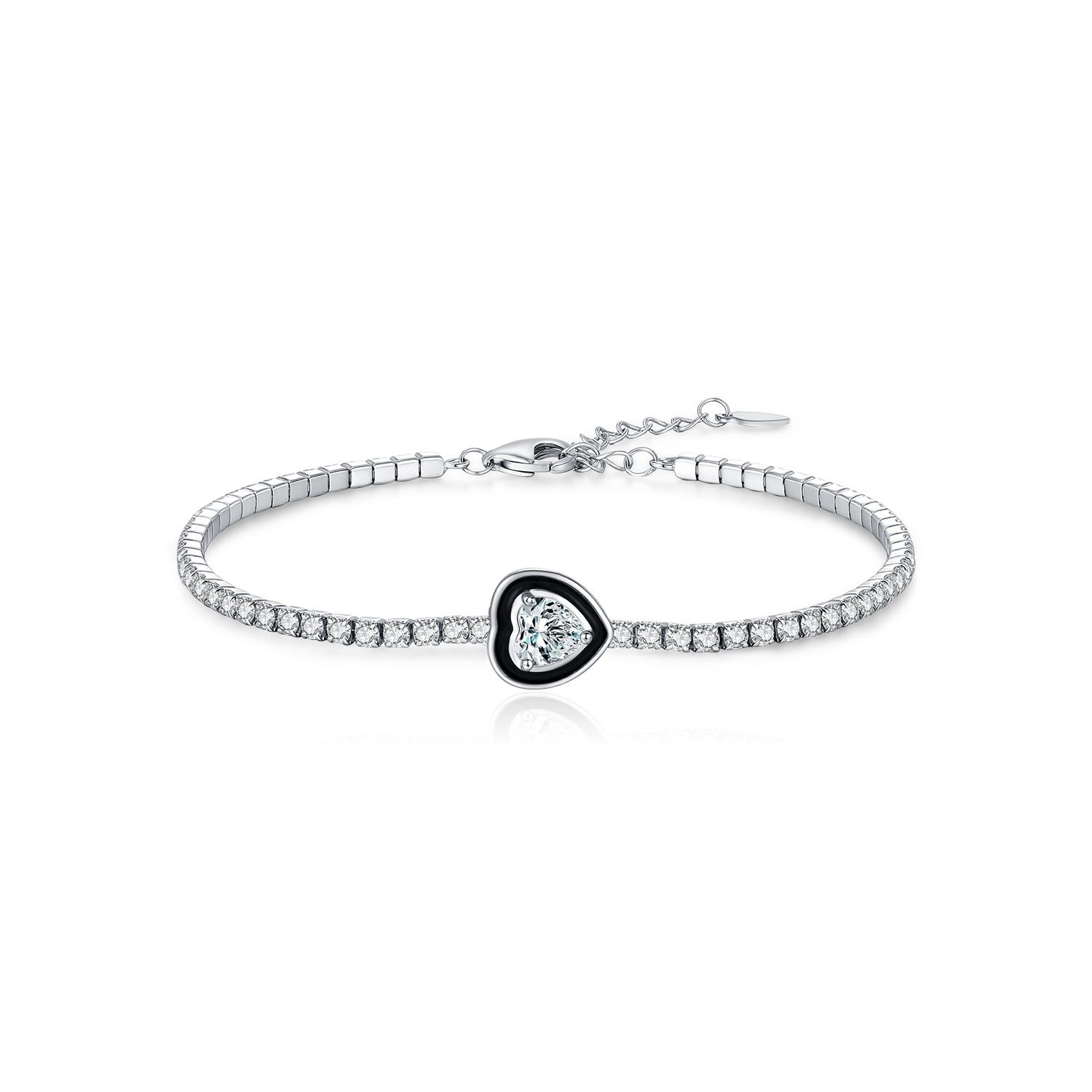 7 Styles CZ Bracelet 925 Sterling Silver Trendy Stars Heart Geometric Water Drop Tennis Bracelet for Women Fine Jewelry