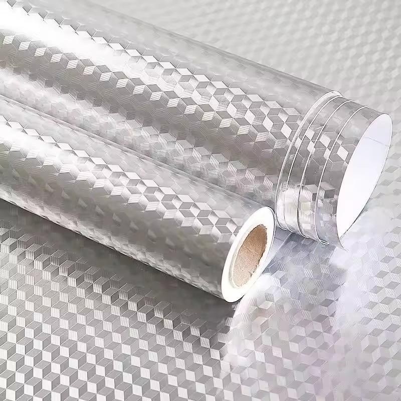 Kitchen Aluminum Foil Wallpaper Oil-Proof Waterproof Fireproof Wall Sticker High-Temperature Resistant Anti-Fouling StoveSticker