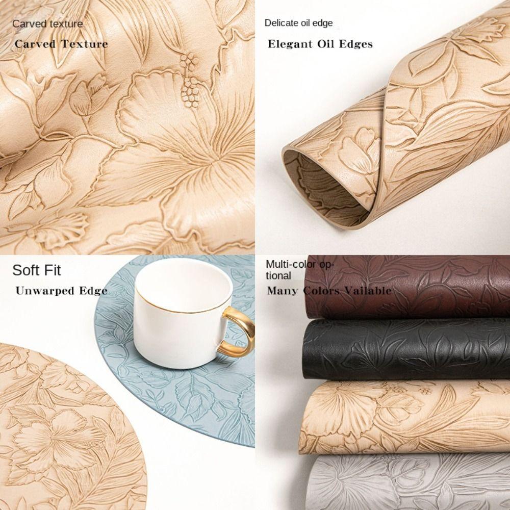Anti Slip Placemats PU Leather Coaster High Quality Dining Table Place Mats  Household
