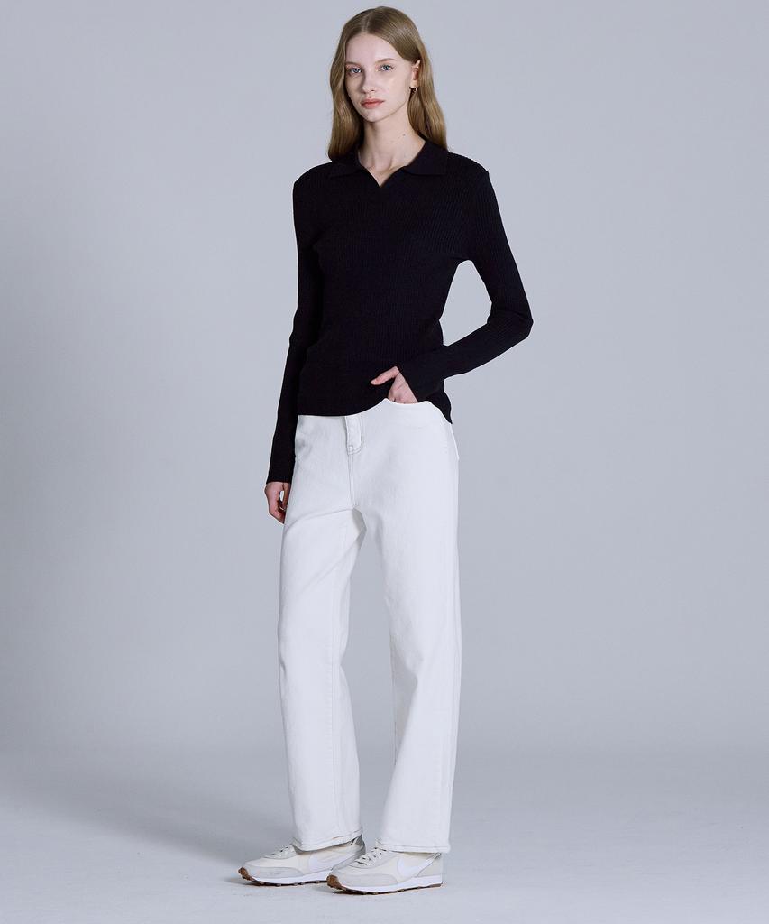 BASIC HOUSE Women'S Collared Long-Sleeve Sweater Navy Lykt7203