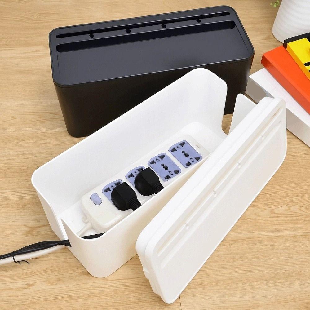 with Plastic Lid Household Cable Management Box Storage Bin Power Cord Case  Plug-in Board