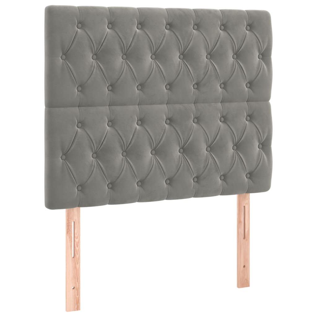 Vidaxl Letto Continentale Con Materasso, Grigio Chiaro, Velluto, 100X200Cm