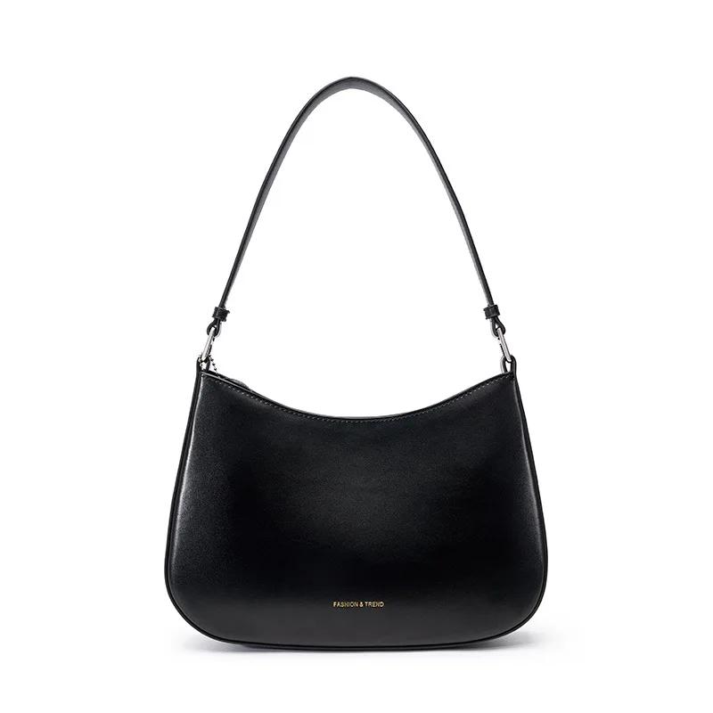 Women's Genuine Leather Shoulder Bag  Baguette Bags  Luxury Designer Bag  Fashion Crossbody Bags  Tofu Bags  Trendy