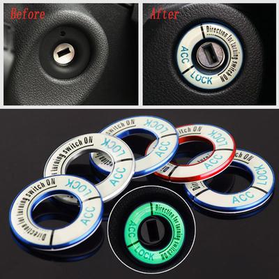 Car Ignition Key Ring Cover Decorative Trim Luminous Stickers For Peugeot 208 301 307 308 2008 3008 5008 Accessories