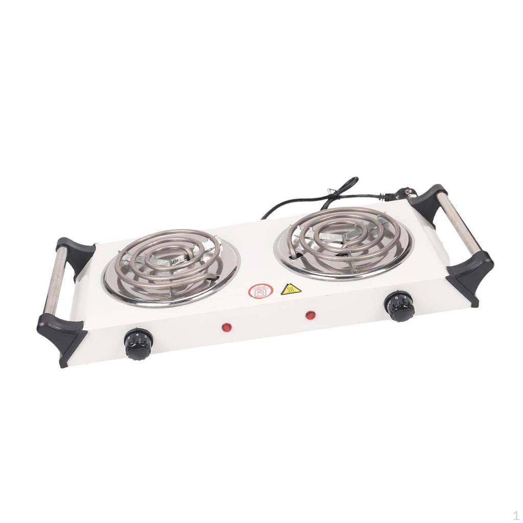 Countertop Double Burner Electric Cooktop for Stir Frying Braising Steaming