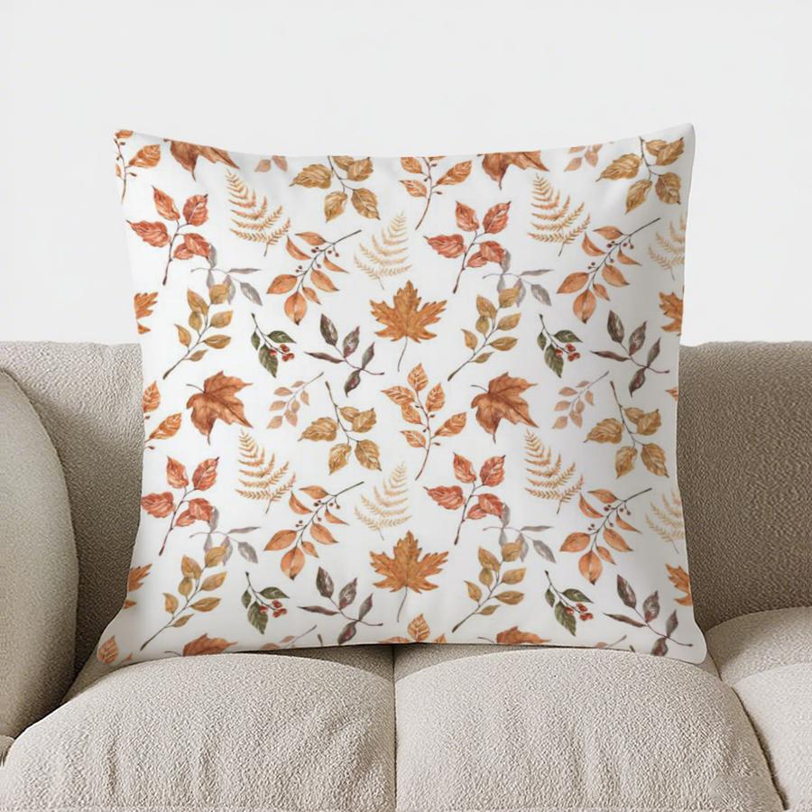 Home Decor Autumn-Themed Bow & Pumpkin Patterned Pillow Pattern Cushion Cover Suitable For Sofa Bedroom Car Pillow Cover