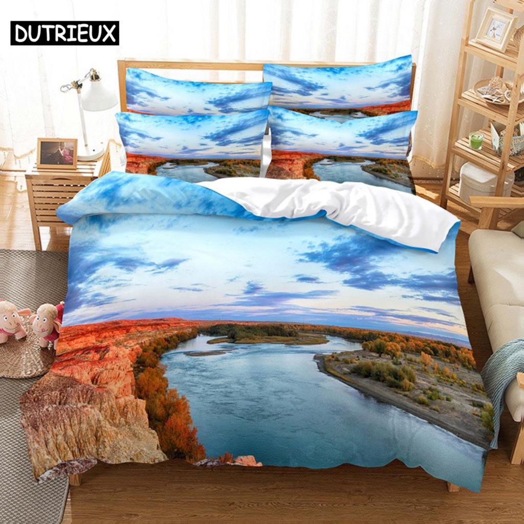 Comforter Colorful Aurora Bedding Set 3D Bedding Digital Printing Queen Size Bedding Set Fashion Design