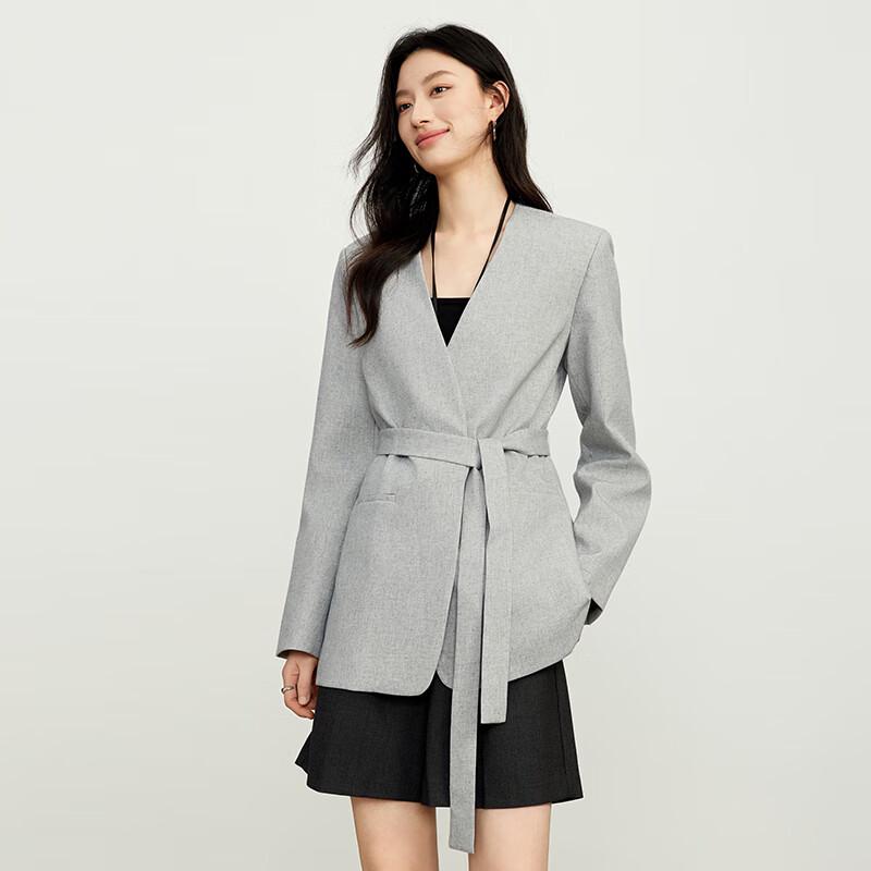 JOY SPEAKER Women's Simple V-Neck Loose Casual Blazer