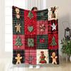 1 Stück Retro-Weihnachts-Flanell-Decke Weich Warm, Geeignet für Alle Jahreszeiten, Bett, Auto, Büro Dekoration Rot, Grün, Golden, Braun