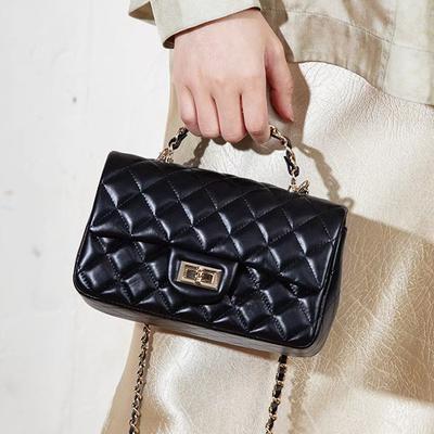 Xiaoxiangfeng Leder Rautenketten-Tasche Damen-Handtasche High-End Neu Vielseitig Einzelne Schulter Messenger Kleine Quadratische Tasche