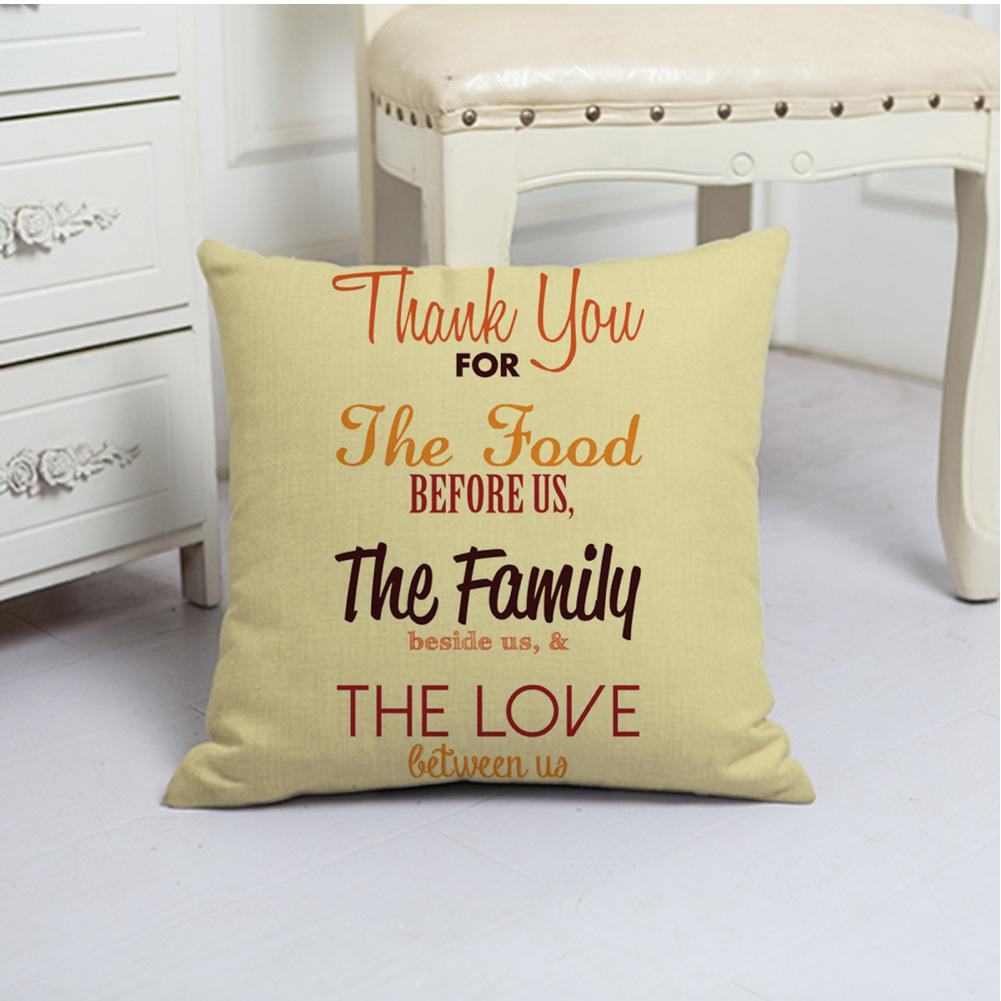 White Pumpkin Thanksgiving Garland Flax Pillow Case European and American Fashion Home